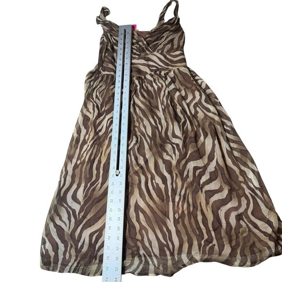 Sunny Leigh Dress, Size small 100% Silk Brown Zebra Print - Picture 5 of 9
